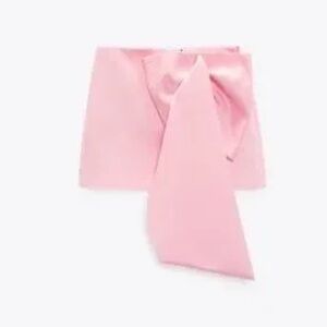 Zara Pink Oversized Bow Mini Skirt Satin Statement Viral Blogger Style size S